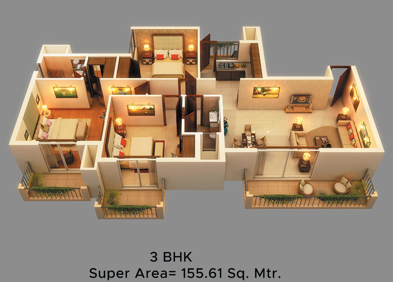 3 bhk apartment in Noida 